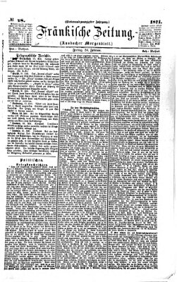 Fränkische Zeitung (Ansbacher Morgenblatt) Freitag 24. Februar 1871