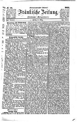 Fränkische Zeitung (Ansbacher Morgenblatt) Freitag 31. März 1871