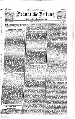 Fränkische Zeitung (Ansbacher Morgenblatt) Mittwoch 5. April 1871