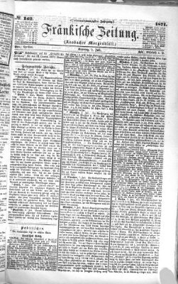 Fränkische Zeitung (Ansbacher Morgenblatt) Sonntag 9. Juli 1871