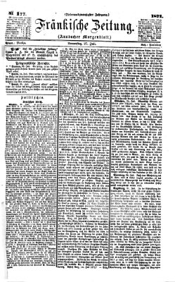 Fränkische Zeitung (Ansbacher Morgenblatt) Donnerstag 27. Juli 1871