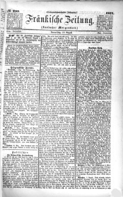 Fränkische Zeitung (Ansbacher Morgenblatt) Donnerstag 10. August 1871