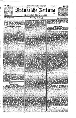 Fränkische Zeitung (Ansbacher Morgenblatt) Donnerstag 24. August 1871