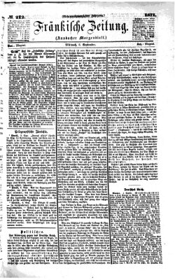 Fränkische Zeitung (Ansbacher Morgenblatt) Mittwoch 6. September 1871