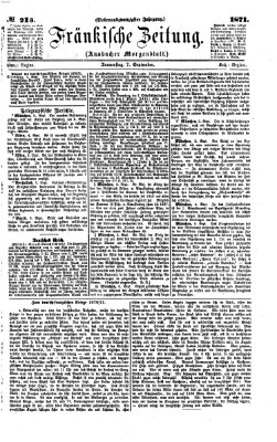 Fränkische Zeitung (Ansbacher Morgenblatt) Donnerstag 7. September 1871