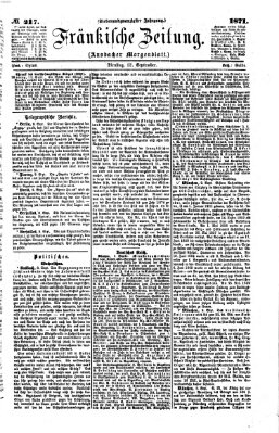 Fränkische Zeitung (Ansbacher Morgenblatt) Dienstag 12. September 1871