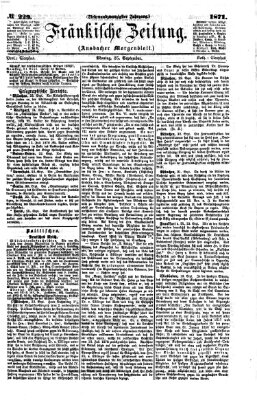 Fränkische Zeitung (Ansbacher Morgenblatt) Montag 25. September 1871