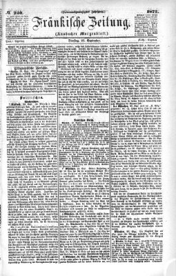 Fränkische Zeitung (Ansbacher Morgenblatt) Dienstag 26. September 1871