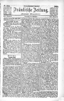 Fränkische Zeitung (Ansbacher Morgenblatt) Donnerstag 28. September 1871