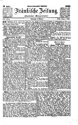 Fränkische Zeitung (Ansbacher Morgenblatt) Mittwoch 4. Oktober 1871