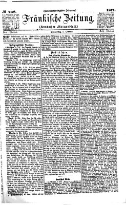 Fränkische Zeitung (Ansbacher Morgenblatt) Donnerstag 5. Oktober 1871