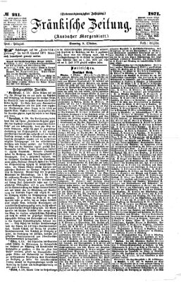 Fränkische Zeitung (Ansbacher Morgenblatt) Sonntag 8. Oktober 1871