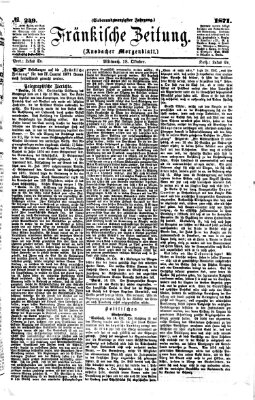 Fränkische Zeitung (Ansbacher Morgenblatt) Mittwoch 18. Oktober 1871