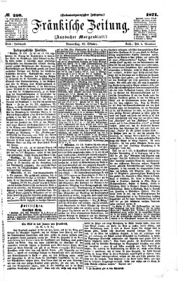 Fränkische Zeitung (Ansbacher Morgenblatt) Donnerstag 19. Oktober 1871