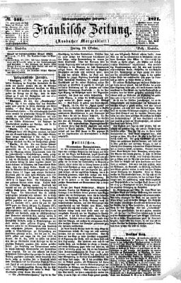 Fränkische Zeitung (Ansbacher Morgenblatt) Freitag 20. Oktober 1871