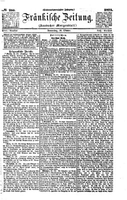 Fränkische Zeitung (Ansbacher Morgenblatt) Donnerstag 26. Oktober 1871