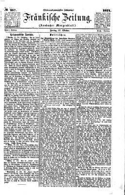 Fränkische Zeitung (Ansbacher Morgenblatt) Freitag 27. Oktober 1871