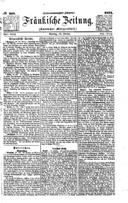 Fränkische Zeitung (Ansbacher Morgenblatt) Sonntag 29. Oktober 1871