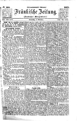 Fränkische Zeitung (Ansbacher Morgenblatt) Donnerstag 2. November 1871