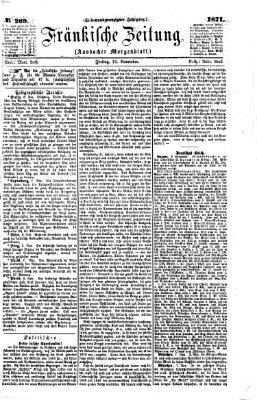 Fränkische Zeitung (Ansbacher Morgenblatt) Freitag 10. November 1871