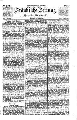 Fränkische Zeitung (Ansbacher Morgenblatt) Dienstag 14. November 1871