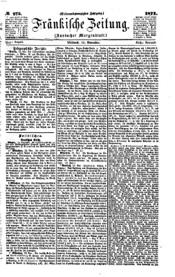 Fränkische Zeitung (Ansbacher Morgenblatt) Mittwoch 15. November 1871