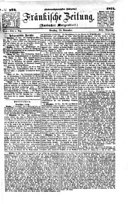 Fränkische Zeitung (Ansbacher Morgenblatt) Samstag 18. November 1871