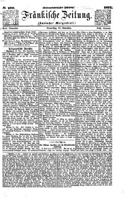 Fränkische Zeitung (Ansbacher Morgenblatt) Donnerstag 23. November 1871