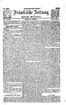 Fränkische Zeitung (Ansbacher Morgenblatt) Samstag 25. November 1871