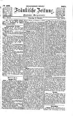 Fränkische Zeitung (Ansbacher Morgenblatt) Donnerstag 30. November 1871