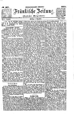 Fränkische Zeitung (Ansbacher Morgenblatt) Freitag 1. Dezember 1871