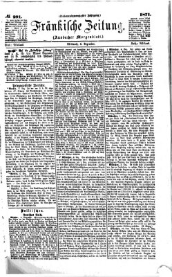 Fränkische Zeitung (Ansbacher Morgenblatt) Mittwoch 6. Dezember 1871