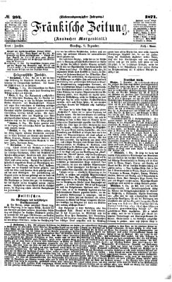 Fränkische Zeitung (Ansbacher Morgenblatt) Samstag 9. Dezember 1871