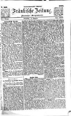 Fränkische Zeitung (Ansbacher Morgenblatt) Donnerstag 14. Dezember 1871