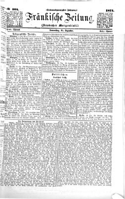 Fränkische Zeitung (Ansbacher Morgenblatt) Donnerstag 21. Dezember 1871