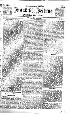 Fränkische Zeitung (Ansbacher Morgenblatt) Montag 25. Dezember 1871