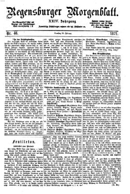 Regensburger Morgenblatt Samstag 25. Februar 1871