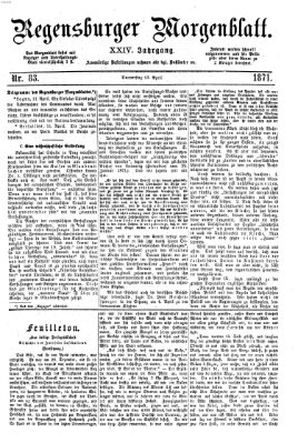 Regensburger Morgenblatt Donnerstag 13. April 1871