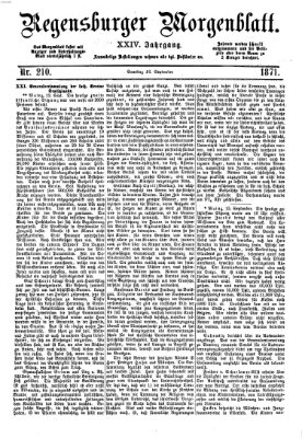 Regensburger Morgenblatt Samstag 16. September 1871