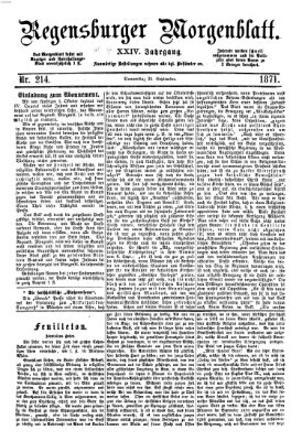 Regensburger Morgenblatt Donnerstag 21. September 1871