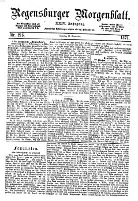 Regensburger Morgenblatt Samstag 23. September 1871