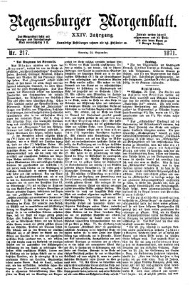 Regensburger Morgenblatt Sonntag 24. September 1871