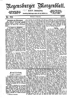 Regensburger Morgenblatt Mittwoch 27. September 1871