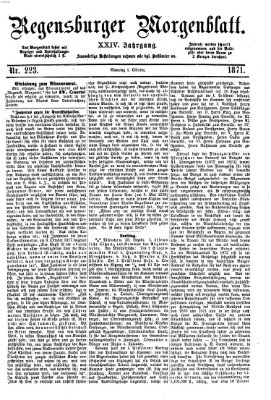 Regensburger Morgenblatt Sonntag 1. Oktober 1871