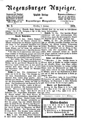 Regensburger Anzeiger Dienstag 3. Januar 1871