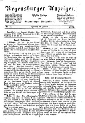 Regensburger Anzeiger Mittwoch 11. Januar 1871