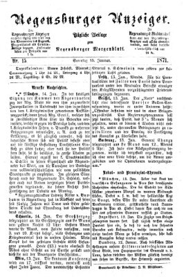 Regensburger Anzeiger Sonntag 15. Januar 1871