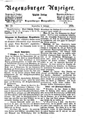 Regensburger Anzeiger Donnerstag 2. Februar 1871