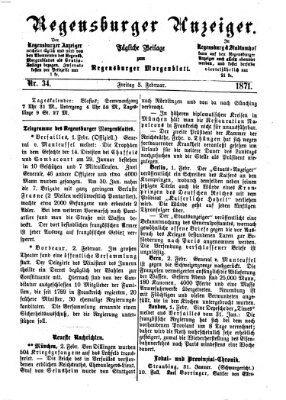 Regensburger Anzeiger Freitag 3. Februar 1871