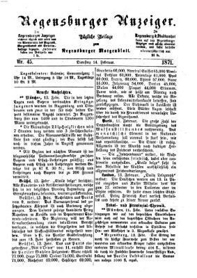 Regensburger Anzeiger Dienstag 14. Februar 1871